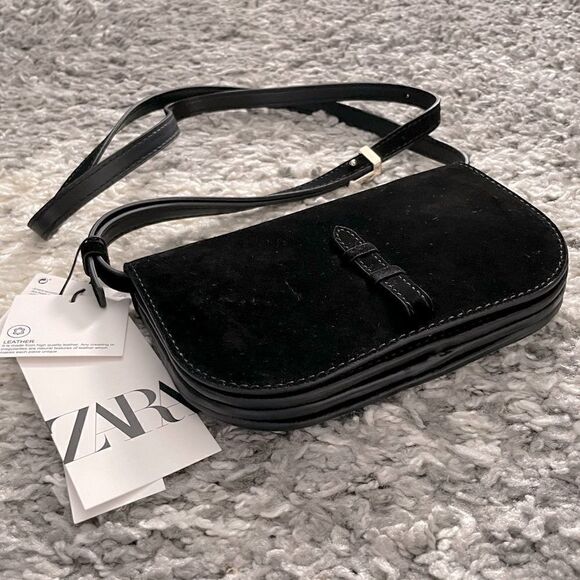 NWT Zara Split Leather Crossbody - Picture 5 of 11